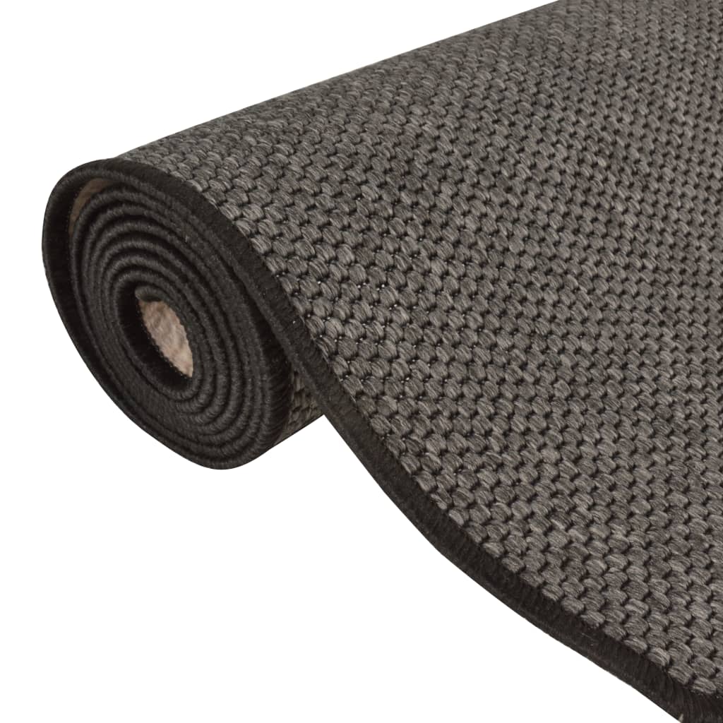 Tappeto Corsia Aspetto Sisal Antracite 50x200 cm