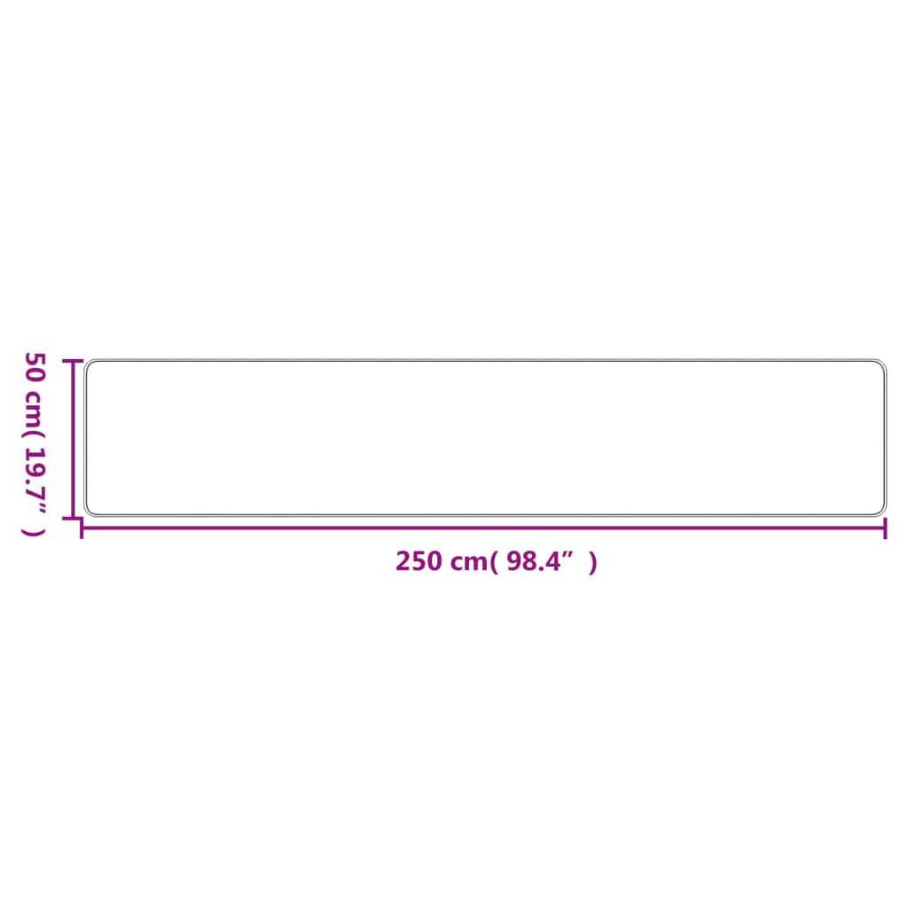 Tappeto Corsia Aspetto Sisal Antracite 50x250 cm | homemem39