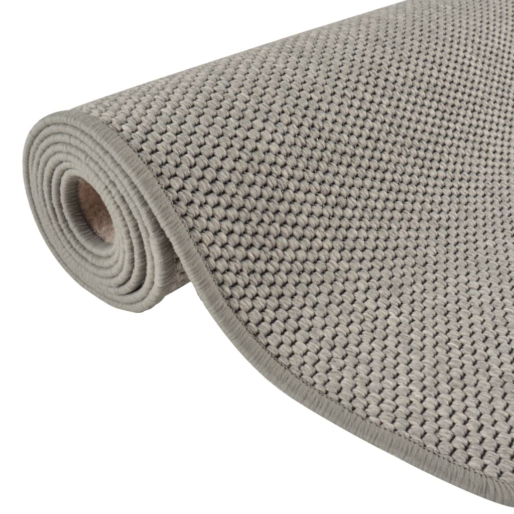Tappeto Corsia Aspetto Sisal Argento 80x200 cm - homemem39