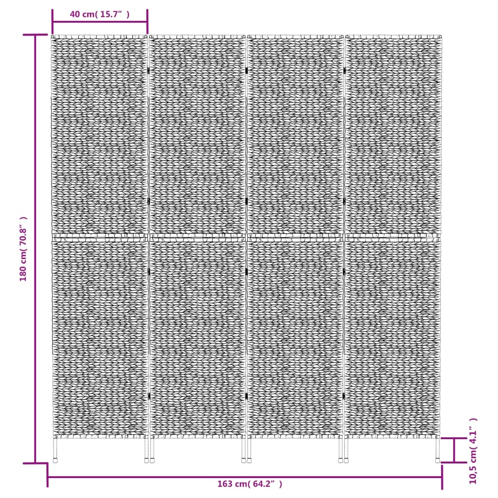 Divisorio Ambienti 4Pannelli Marrone 163x180cm Giacinto d'Acqua | homemem39