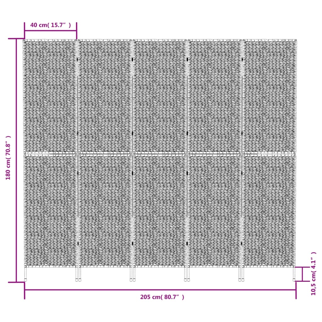 Divisorio Ambienti 5Pannelli Marrone 205x180cm Giacinto d'Acqua - homemem39