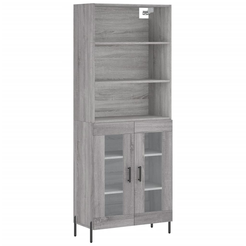 Credenza Grigio Sonoma 69,5x34x180 cm in Legno Multistrato - homemem39
