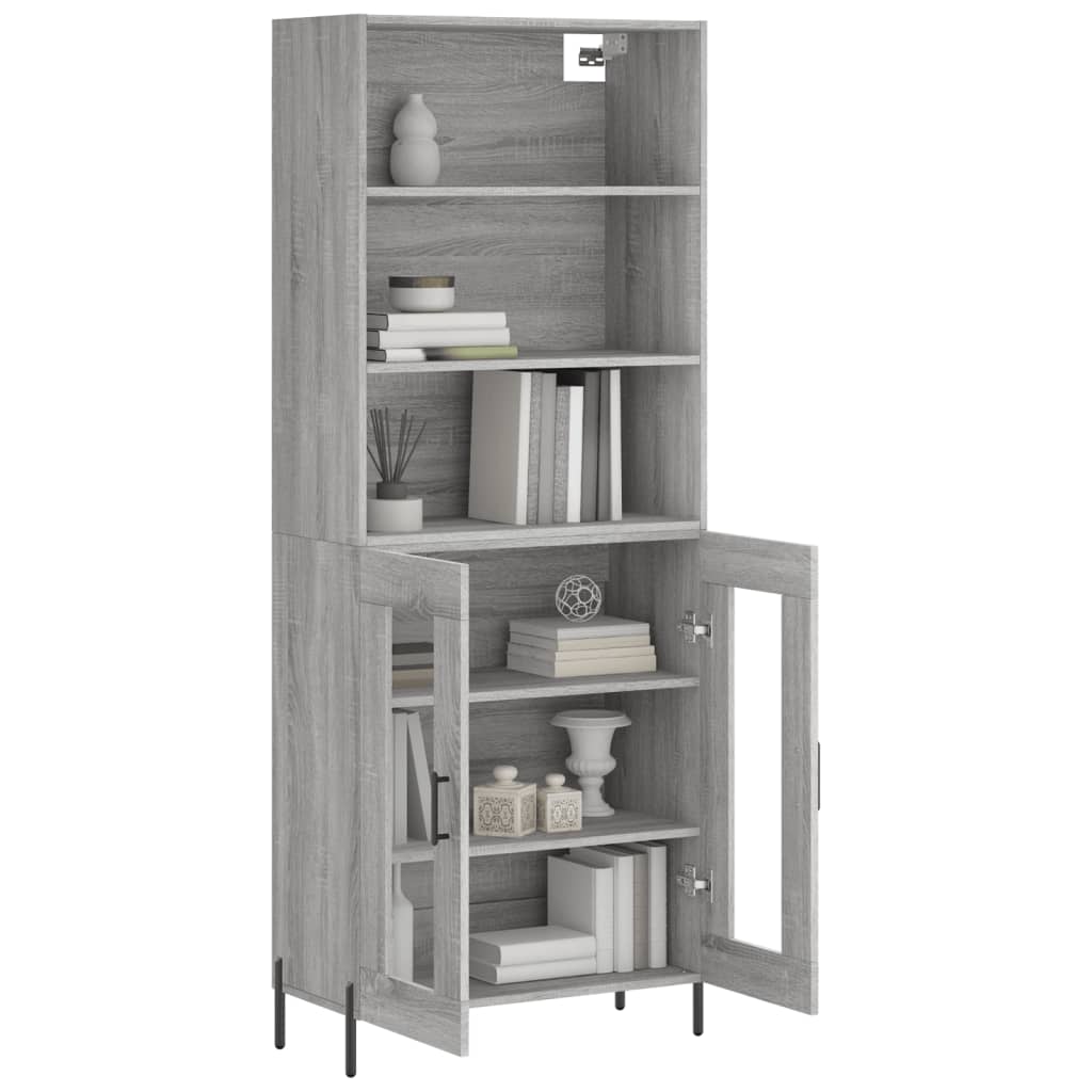Credenza Grigio Sonoma 69,5x34x180 cm in Legno Multistrato - homemem39