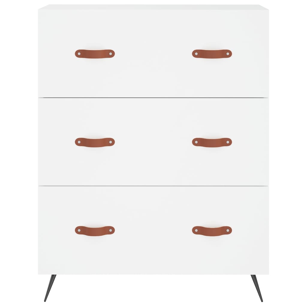 Credenza Bianca 69,5x34x180 cm in Legno Multistrato