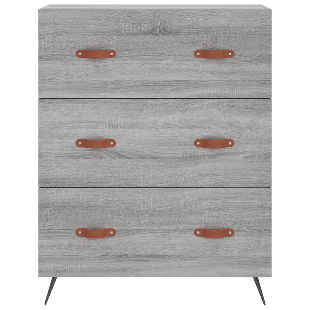 Credenza Grigio Sonoma 69,5x34x180 cm in Legno Multistrato