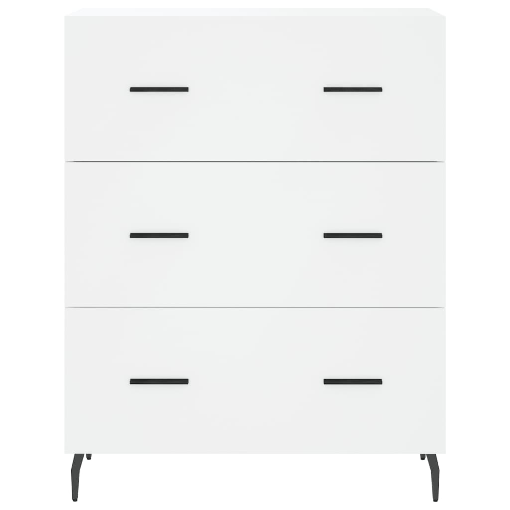 Credenza Bianca 69,5x34x180 cm in Legno Multistrato