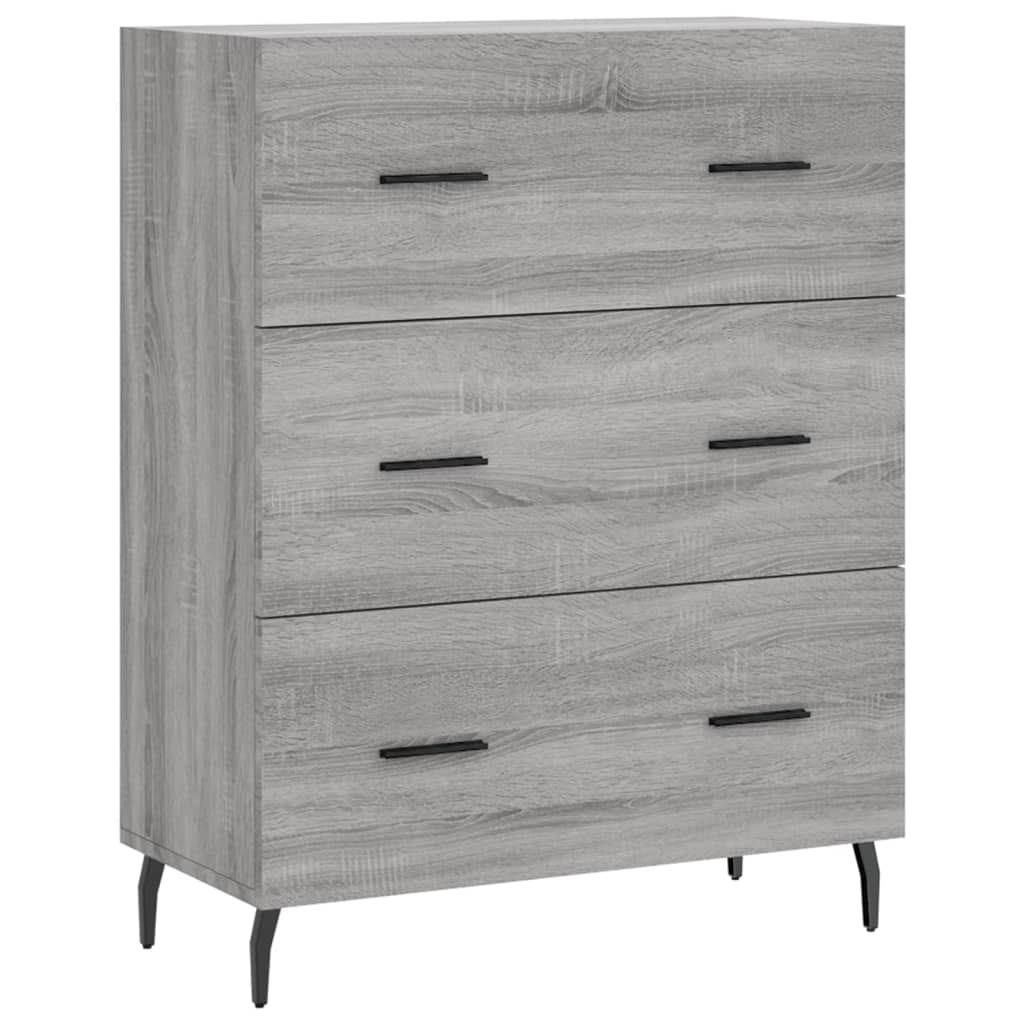 Credenza Grigio Sonoma 69,5x34x180 cm in Legno Multistrato