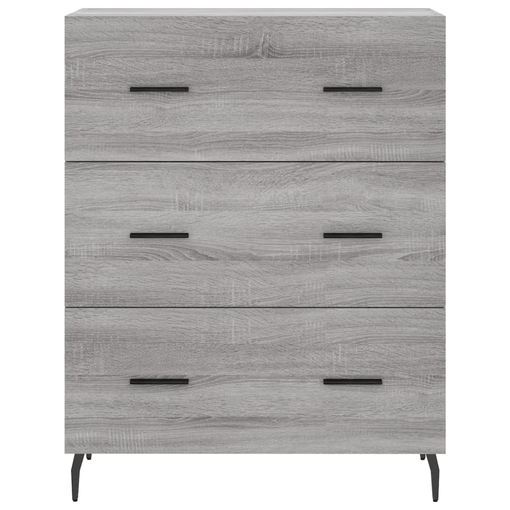 Credenza Grigio Sonoma 69,5x34x180 cm in Legno Multistrato