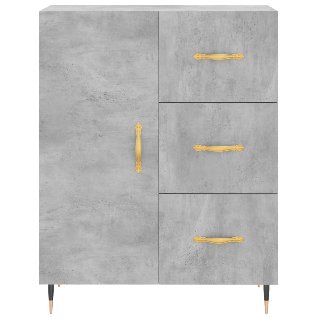Credenza Grigio Cemento 69,5x34x180 cm in Legno Multistrato