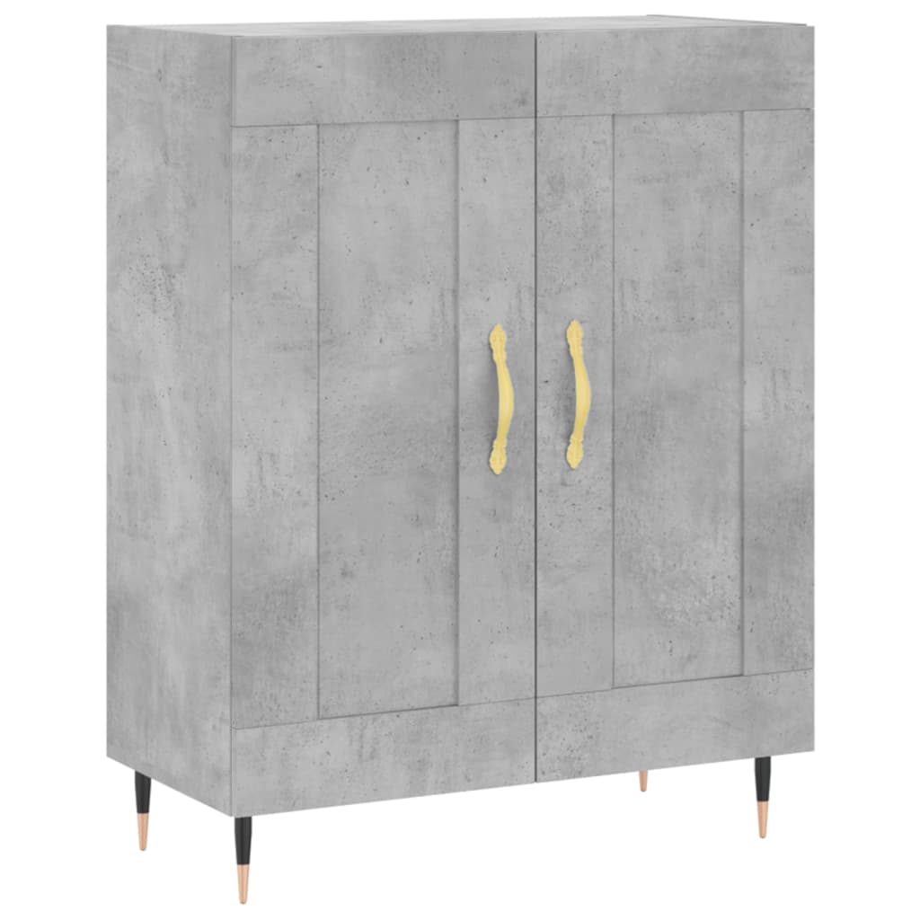 Credenza Grigio Cemento 69,5x34x180 cm in Legno Multistrato
