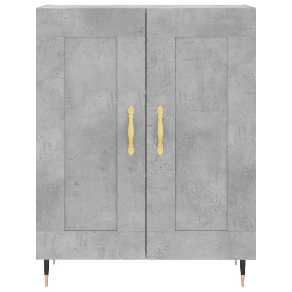 Credenza Grigio Cemento 69,5x34x180 cm in Legno Multistrato