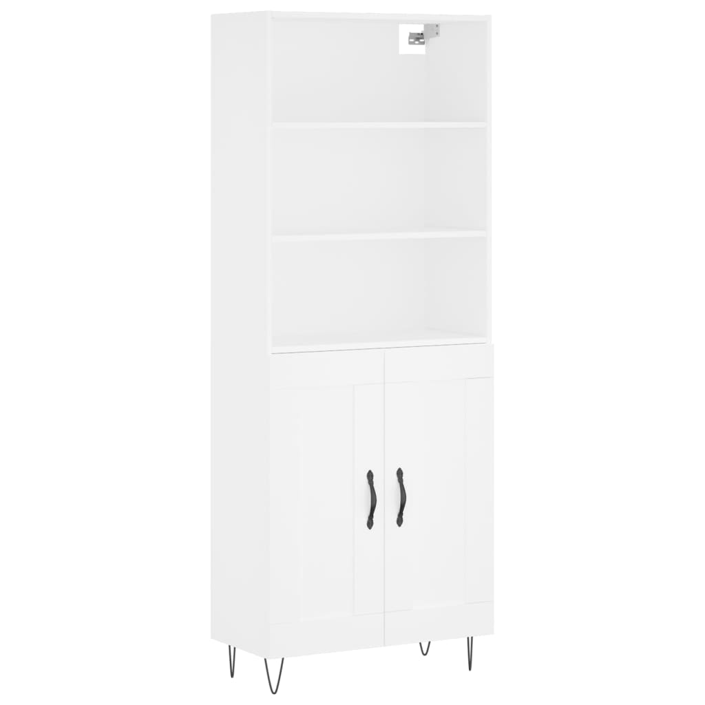 Credenza Bianca 69,5x34x180 cm in Legno Multistrato - homemem39