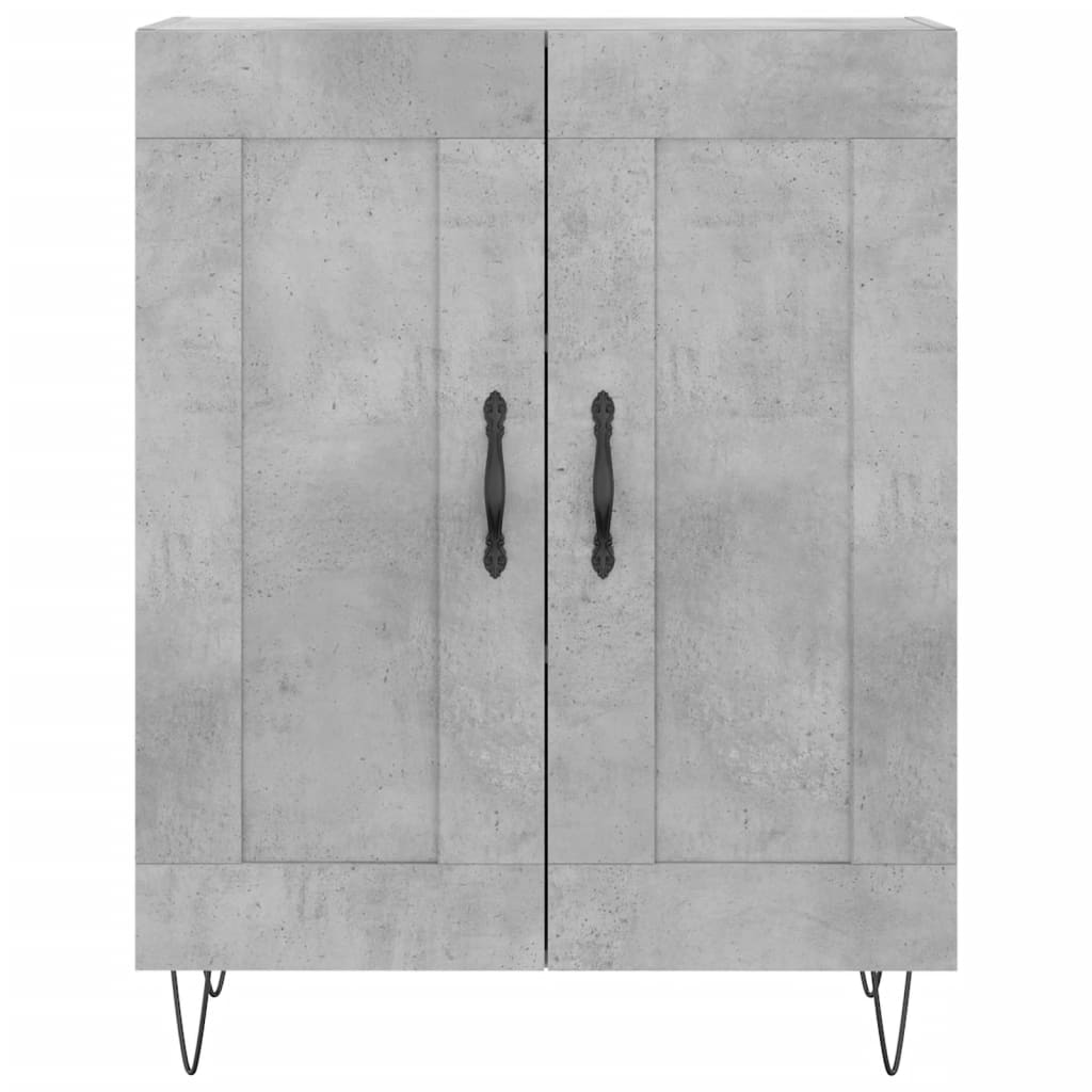 Credenza Grigio Cemento 69,5x34x180 cm in Legno Multistrato