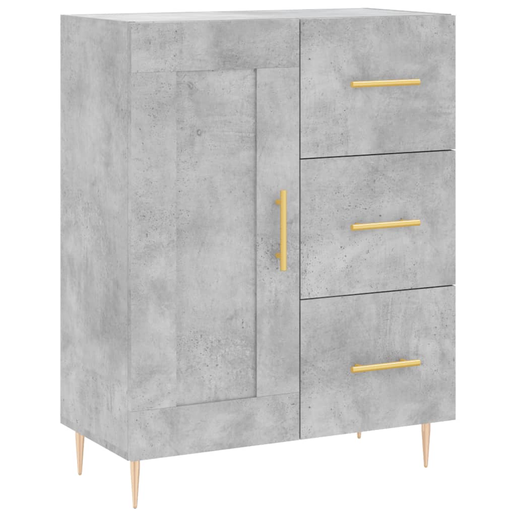 Credenza Grigio Cemento 69,5x34x180 cm in Legno Multistrato