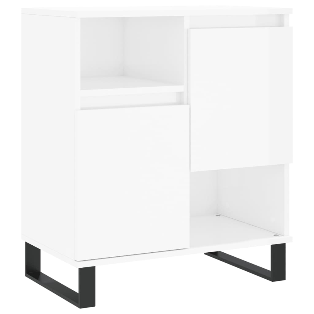 Credenze 3 pz Bianco Lucido in Legno Multistrato - homemem39