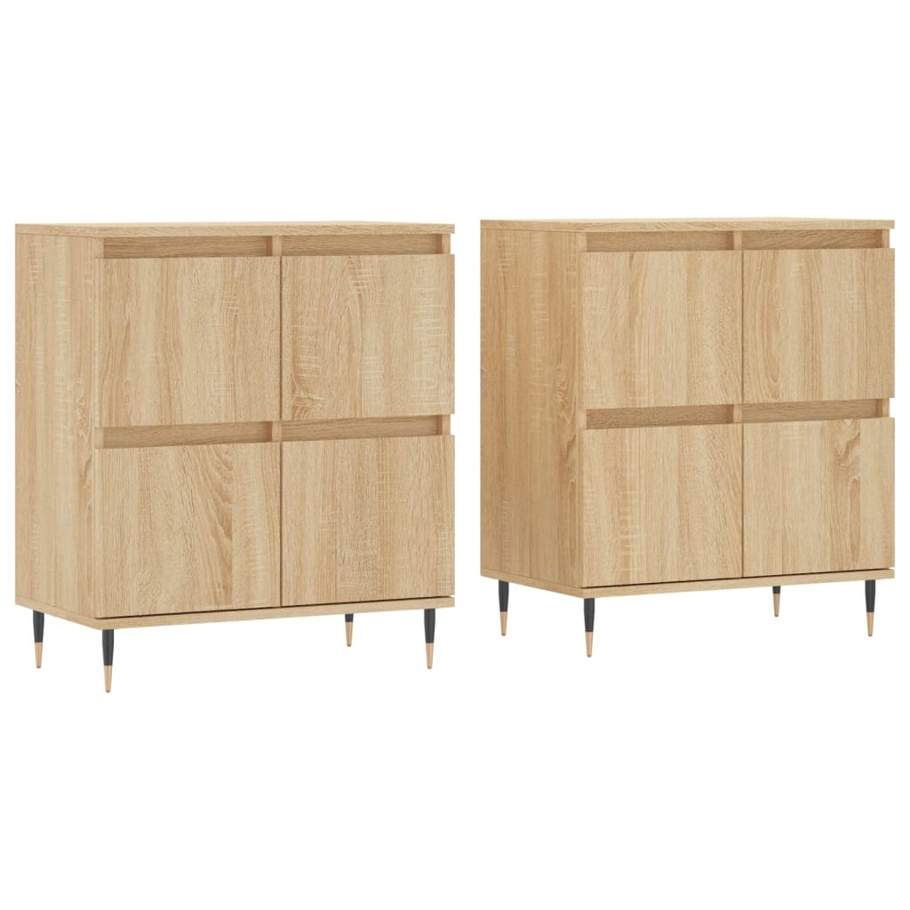 Credenze 2 pz Rovere Sonoma in Legno Multistrato