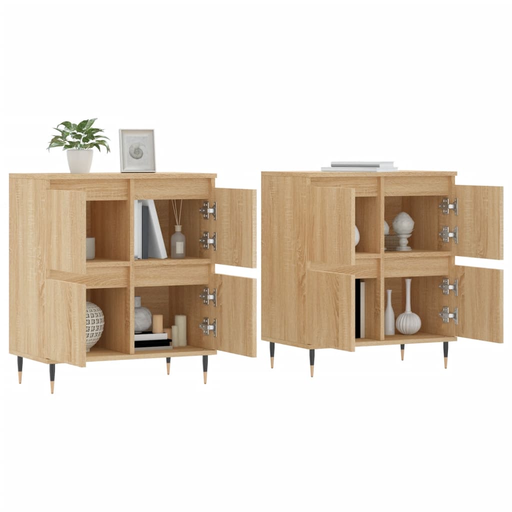 Credenze 2 pz Rovere Sonoma in Legno Multistrato