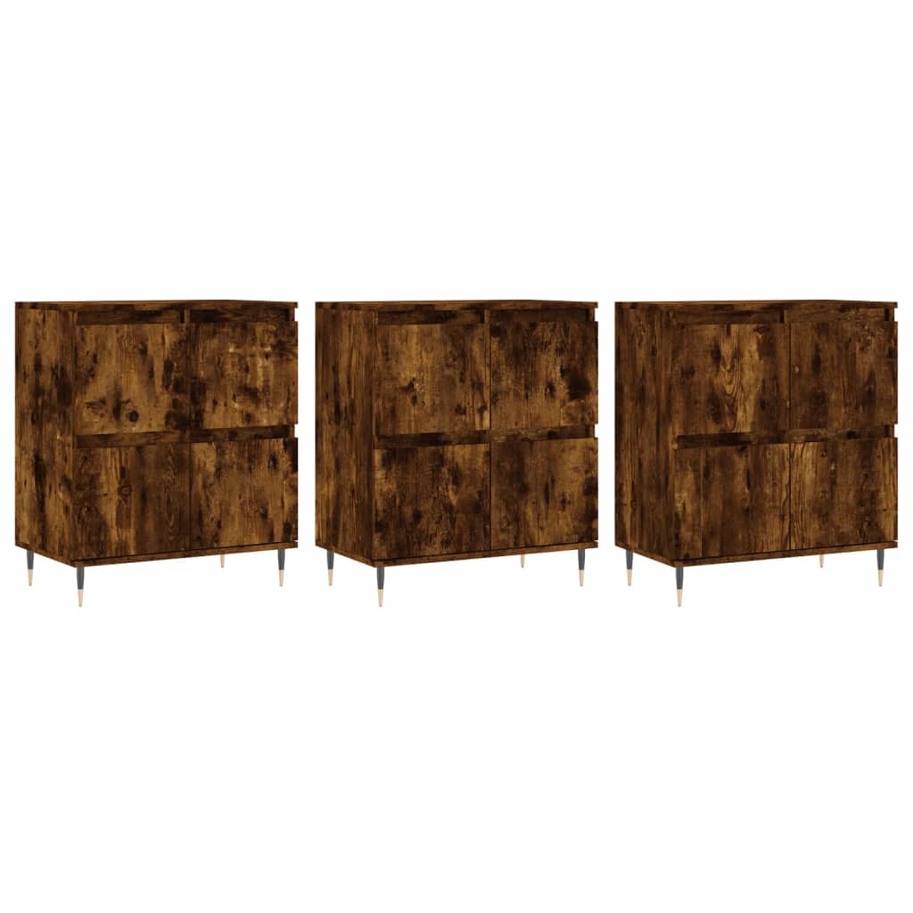 Credenze 3 pz Rovere Fumo in Legno Multistrato - homemem39