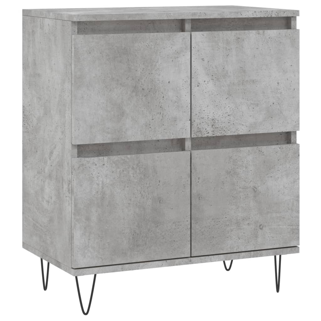 Credenze 3 pz Grigio Cemento in Legno Multistrato