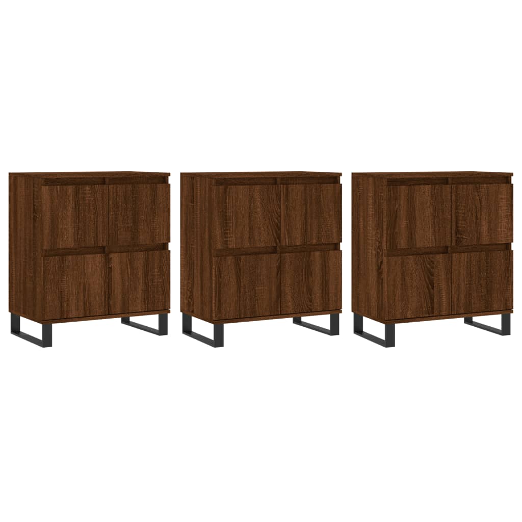 Credenze 3 pz Rovere Marrone in Legno Multistrato - homemem39