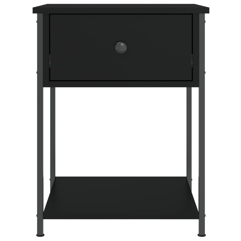 Comodini 2 pz Neri 44x45x58 cm in Legno Multistrato