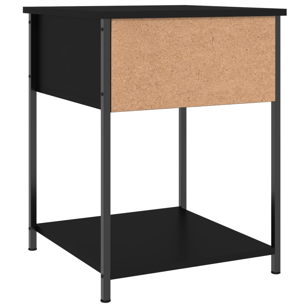 Comodini 2 pz Neri 44x45x58 cm in Legno Multistrato