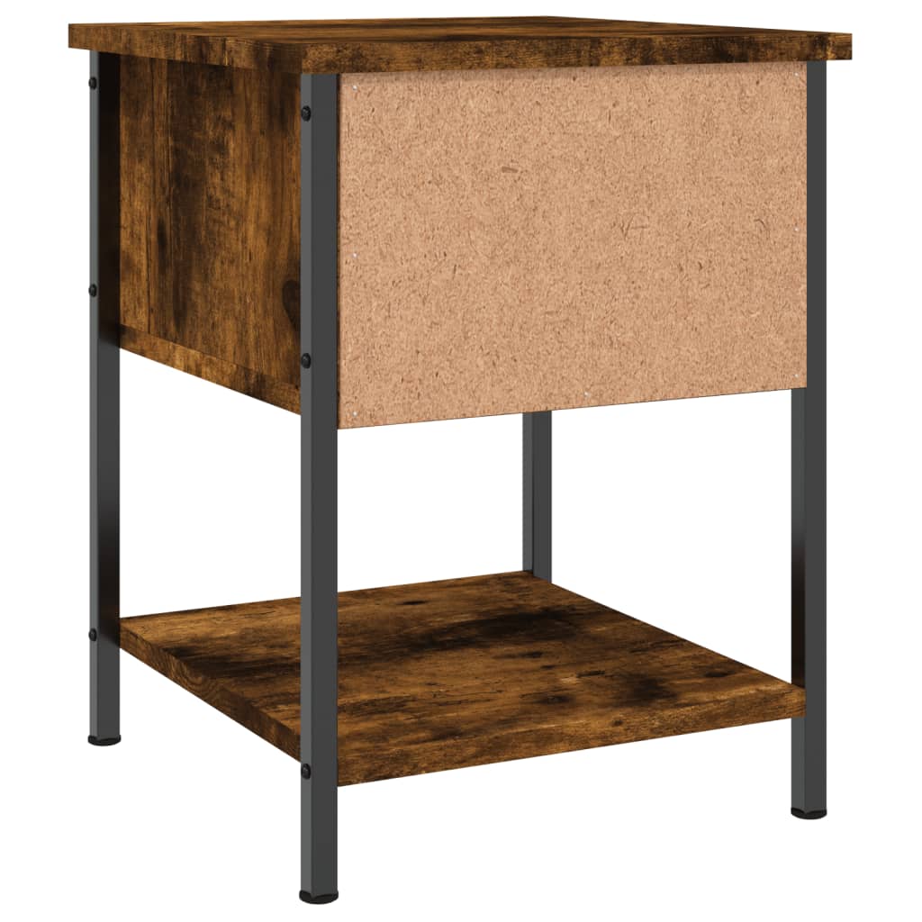 Comodini 2 pz Rovere Fumo 34x35,5x45 cm in Legno Multistrato