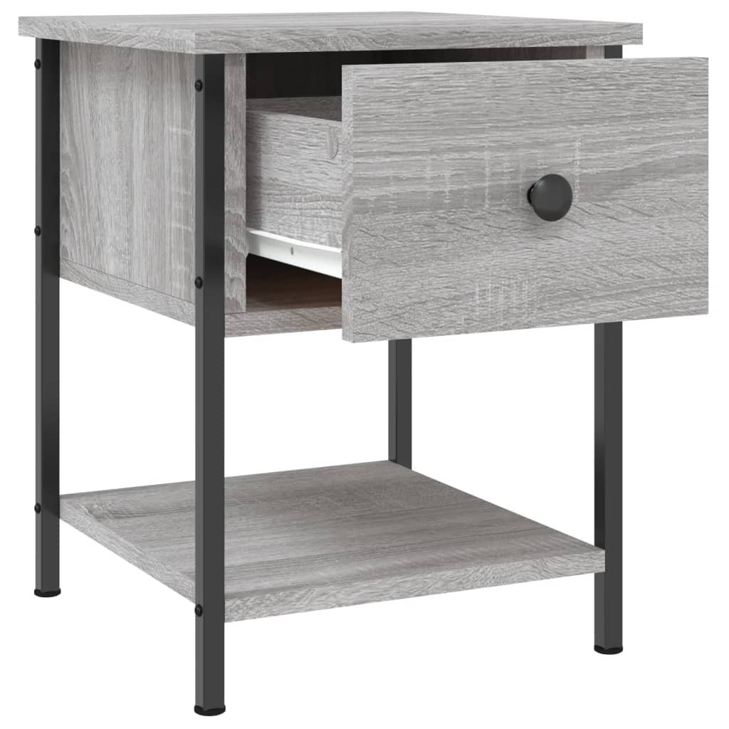 Comodino Grigio Sonoma 34x35,5x45 cm in Legno Multistrato