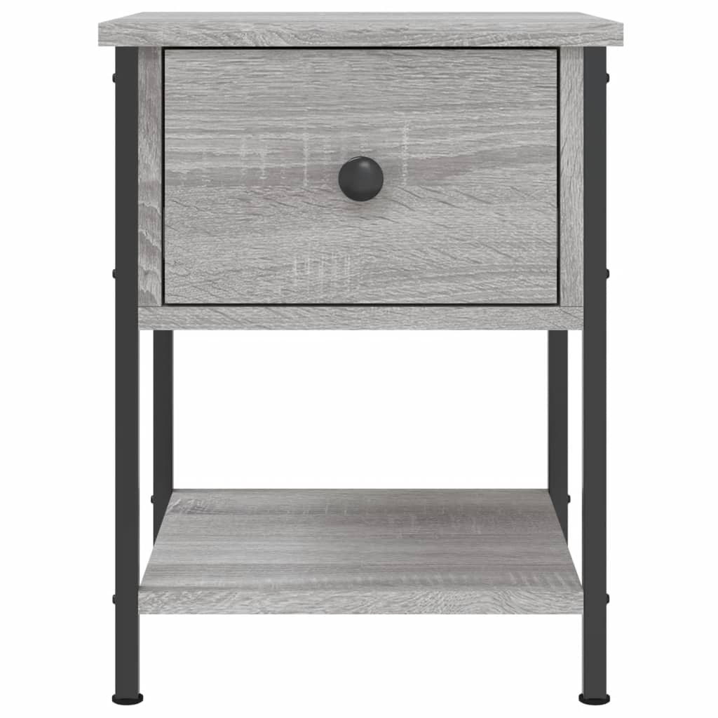 Comodino Grigio Sonoma 34x35,5x45 cm in Legno Multistrato