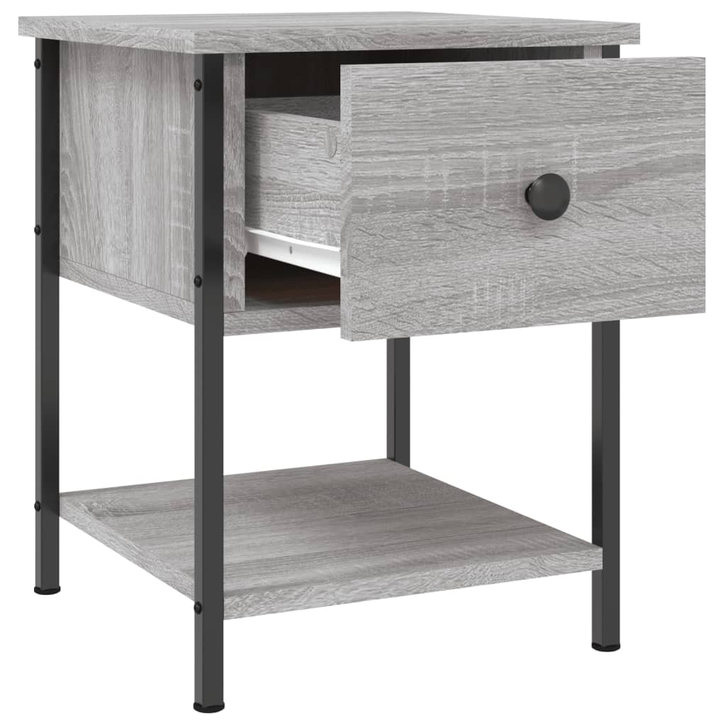 Comodini 2 pz Grigio Sonoma 34x35,5x45 cm in Legno Multistrato