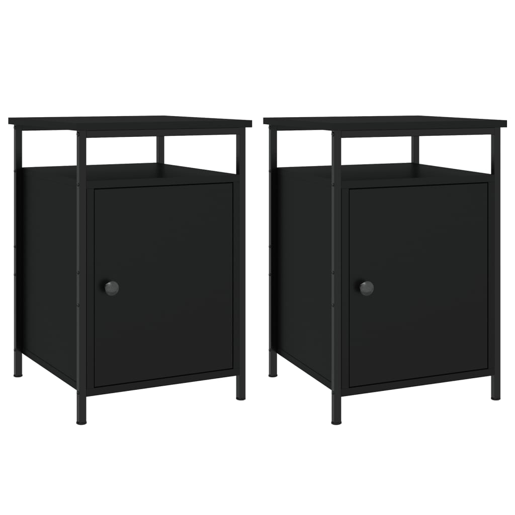 Comodini 2 pz Neri 40x42x60 cm in Legno Multistrato - homemem39