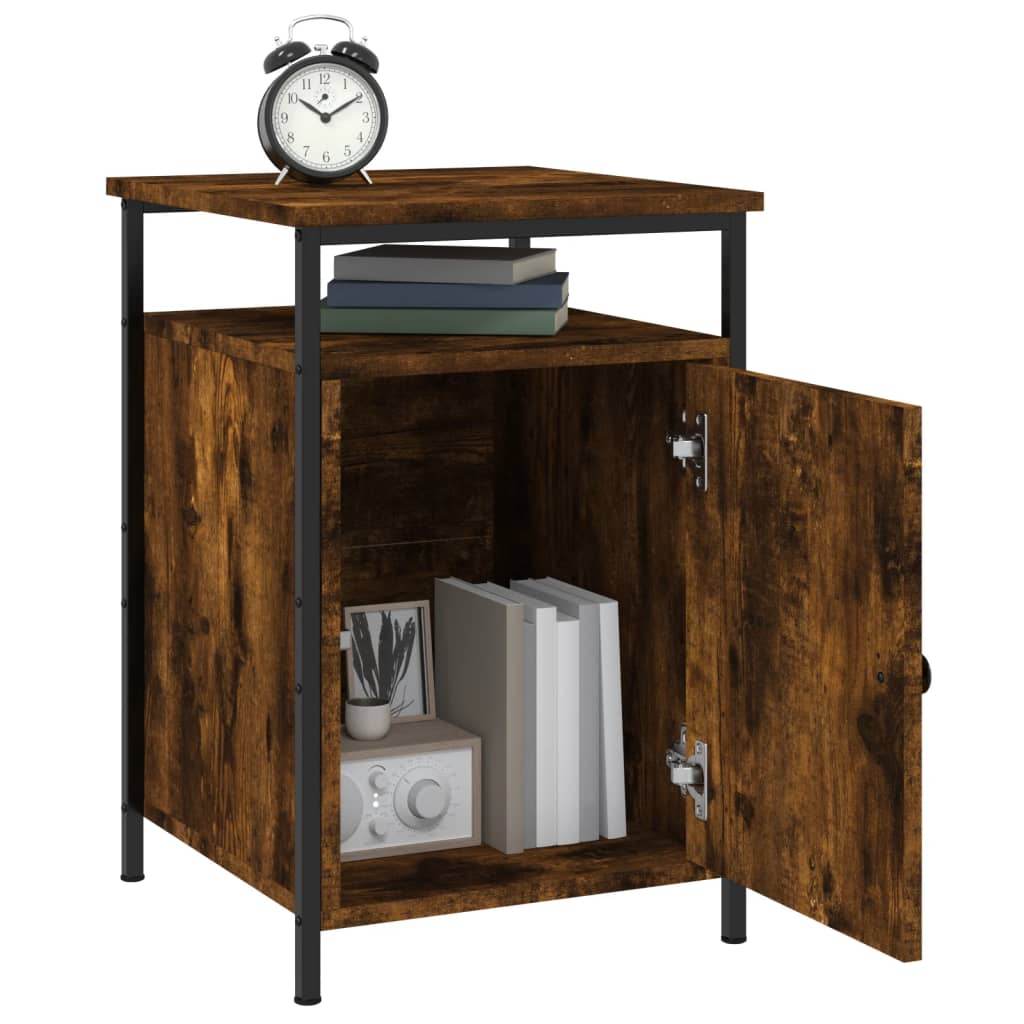 Comodini 2 pz Rovere Fumo 40x42x60 cm in Legno Multistrato