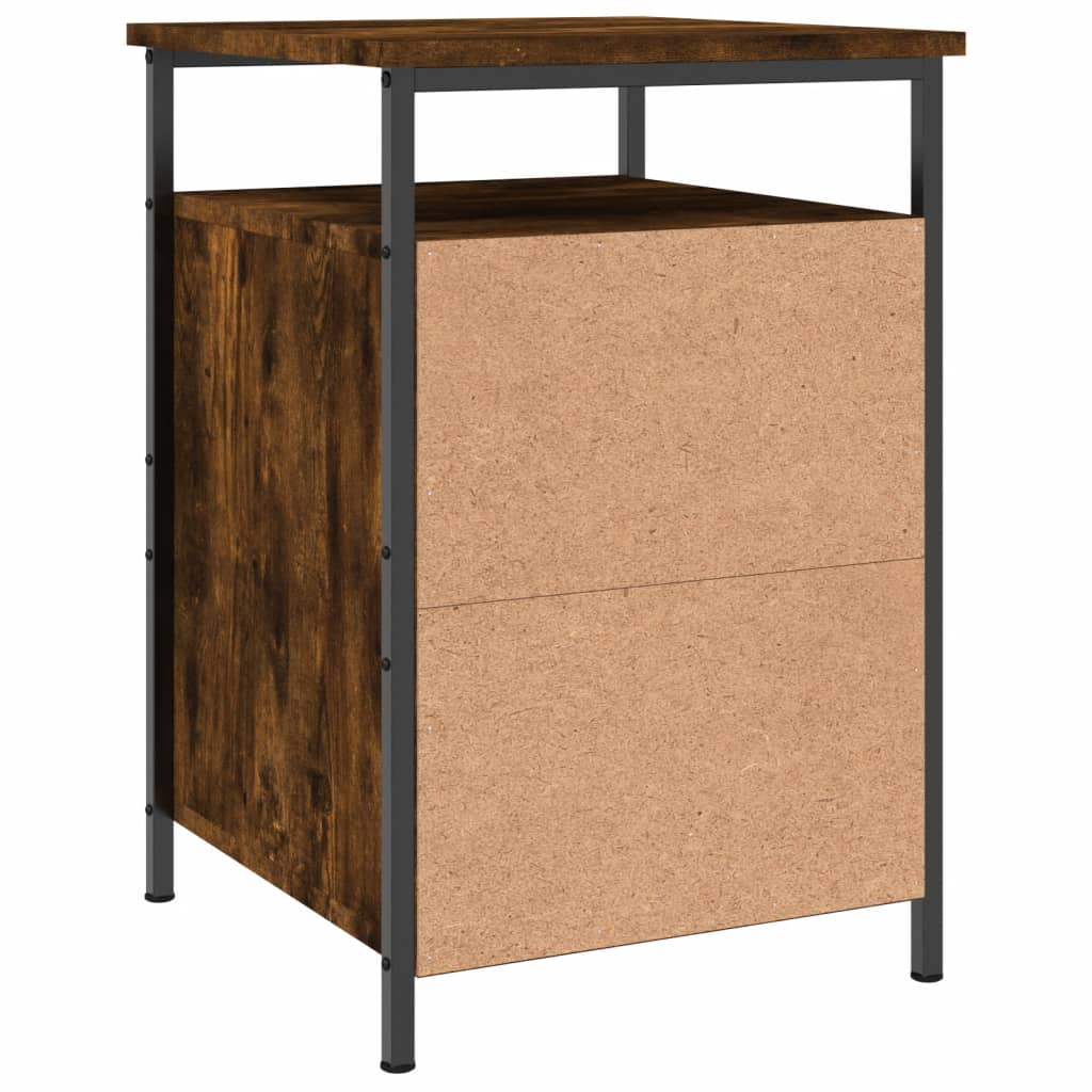 Comodini 2 pz Rovere Fumo 40x42x60 cm in Legno Multistrato