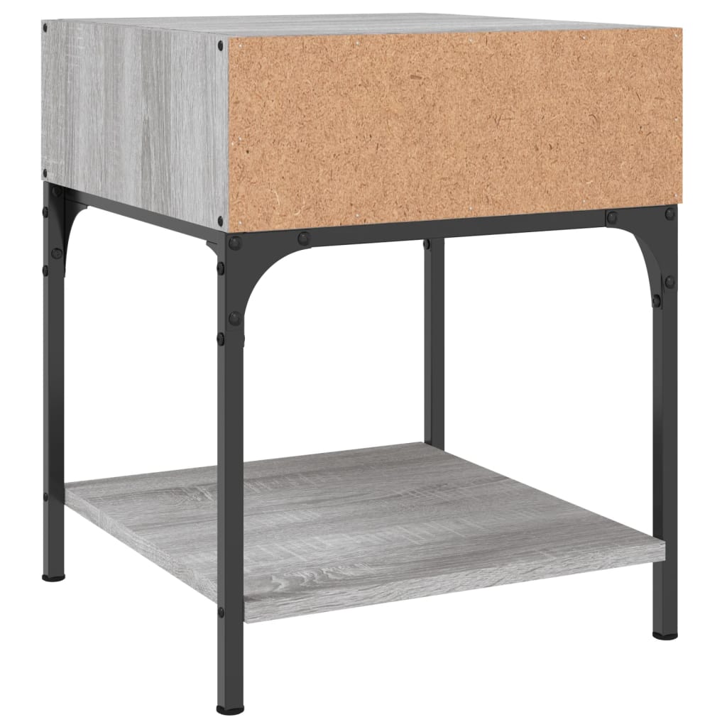 Comodini 2 pz Grigio Sonoma 40x41x50 cm in Legno Multistrato