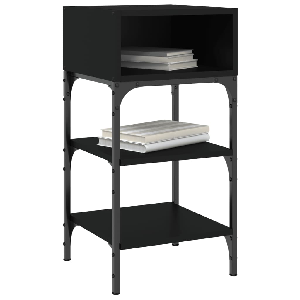 Comodini 2 pz Neri 35x34,5x70 cm in Legno Multistrato