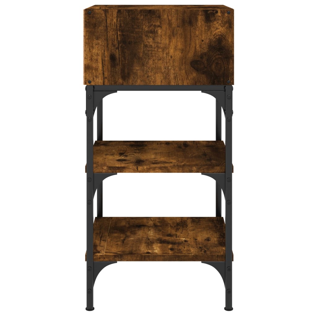 Comodini 2 pz Rovere Fumo 35x34,5x70 cm in Legno Multistrato