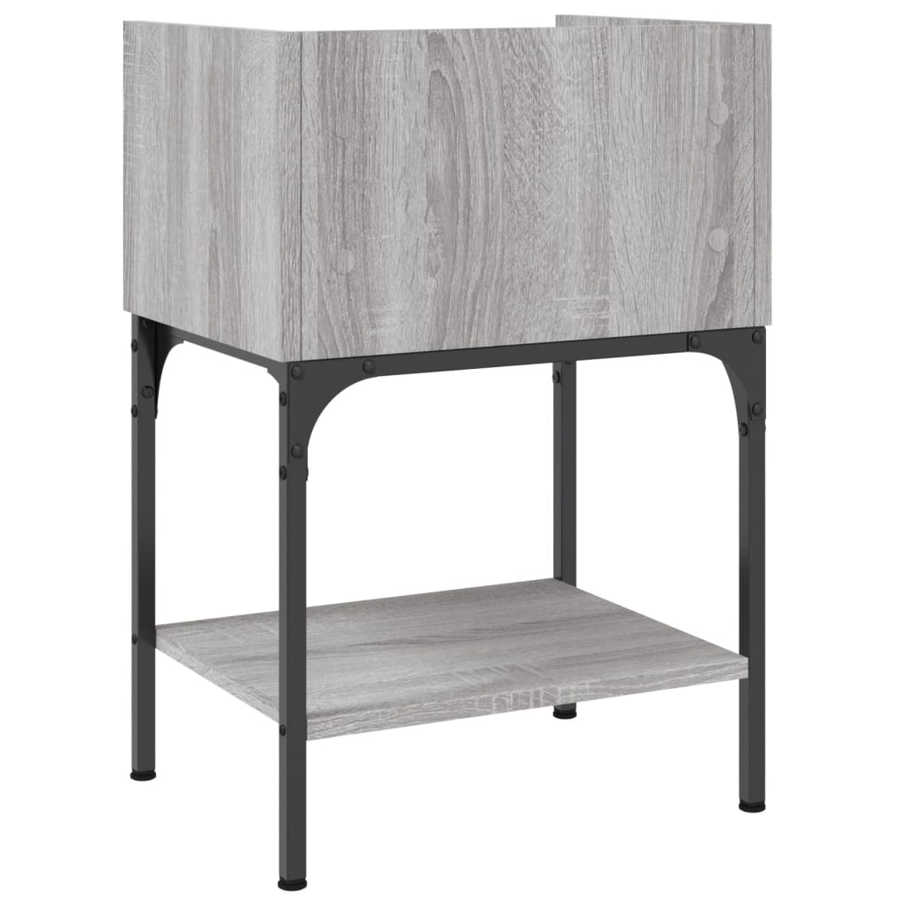 Comodino Grigio Sonoma 40,5x31x60 cm in Legno Multistrato