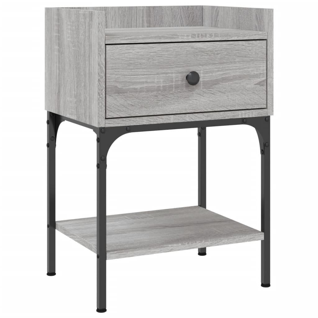 Comodini 2 pz Grigio Sonoma 40,5x31x60 cm in Legno Multistrato