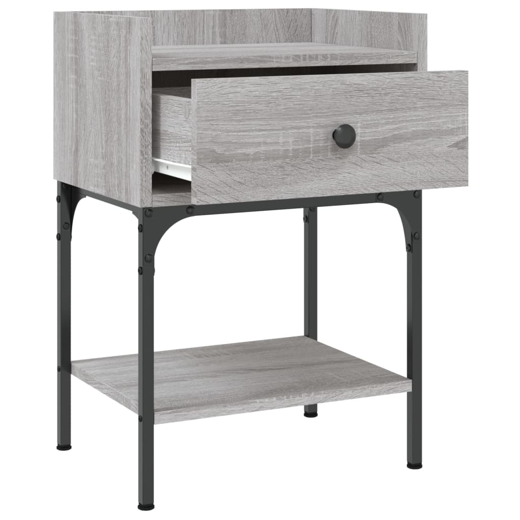 Comodini 2 pz Grigio Sonoma 40,5x31x60 cm in Legno Multistrato