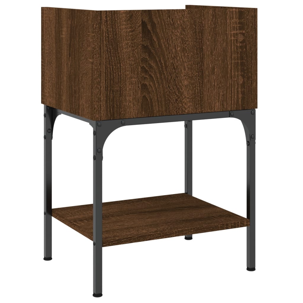 Comodini 2 pz Rovere Marrone 40,5x31x60 cm in Legno Multistrato