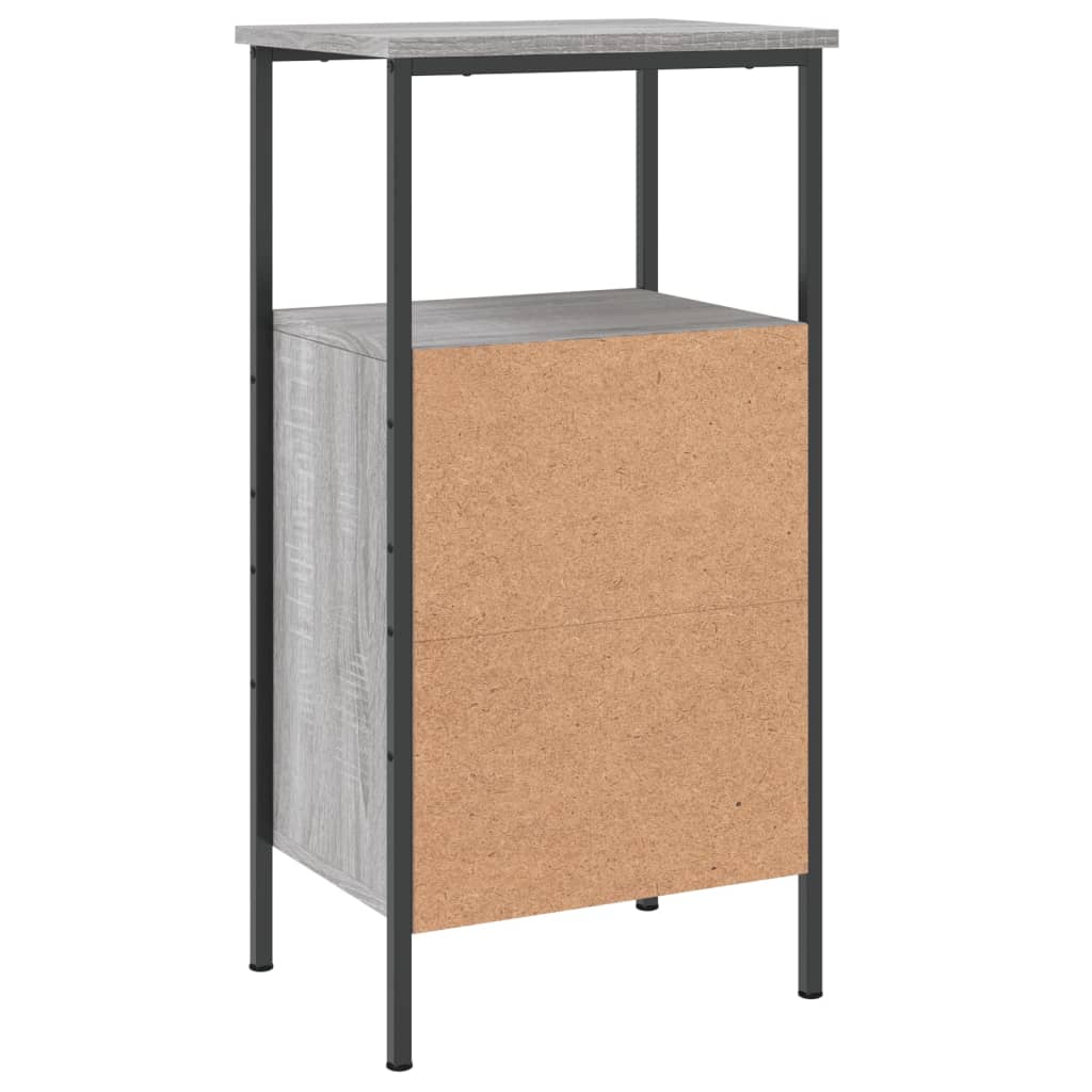 Comodini 2pz Grigio Sonoma 41x31x80 cm in Legno Multistrato