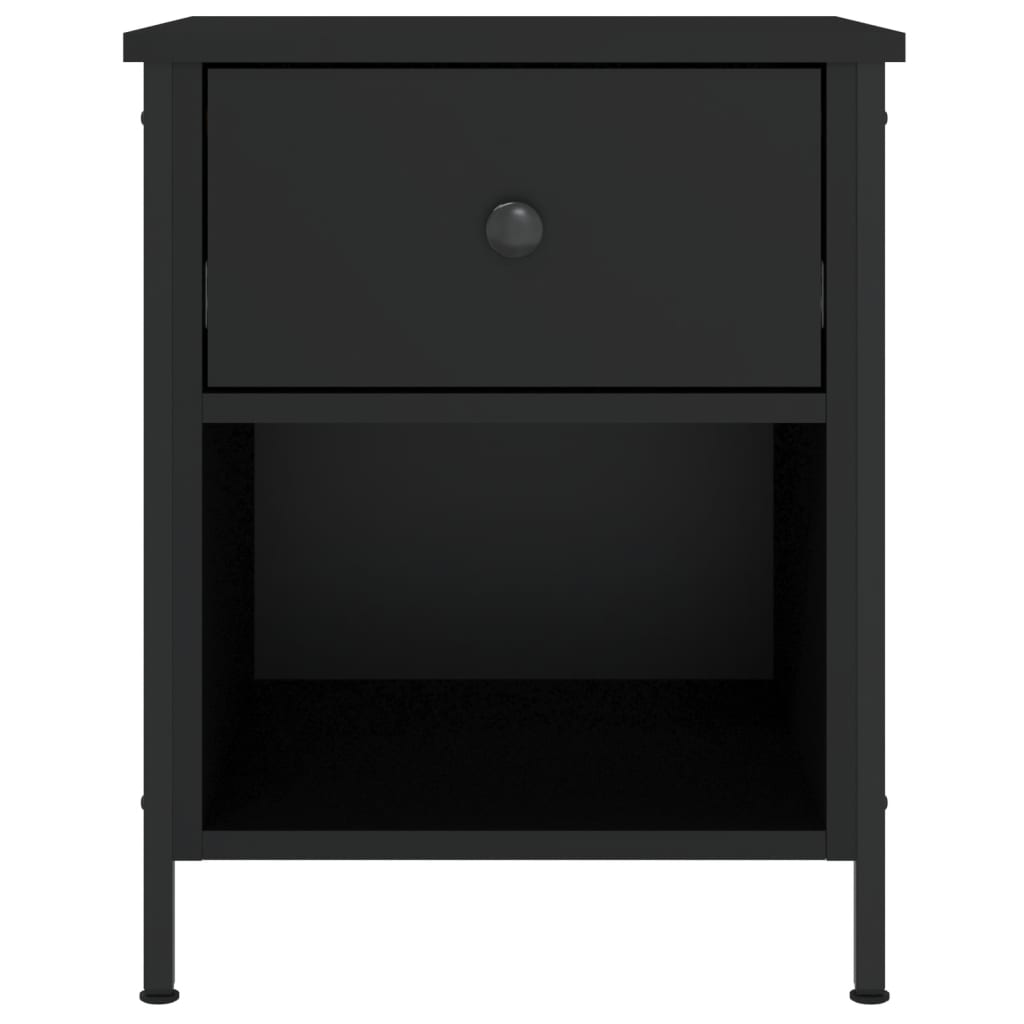 Comodini 2 pz Neri 40x42x50 cm in Legno Multistrato