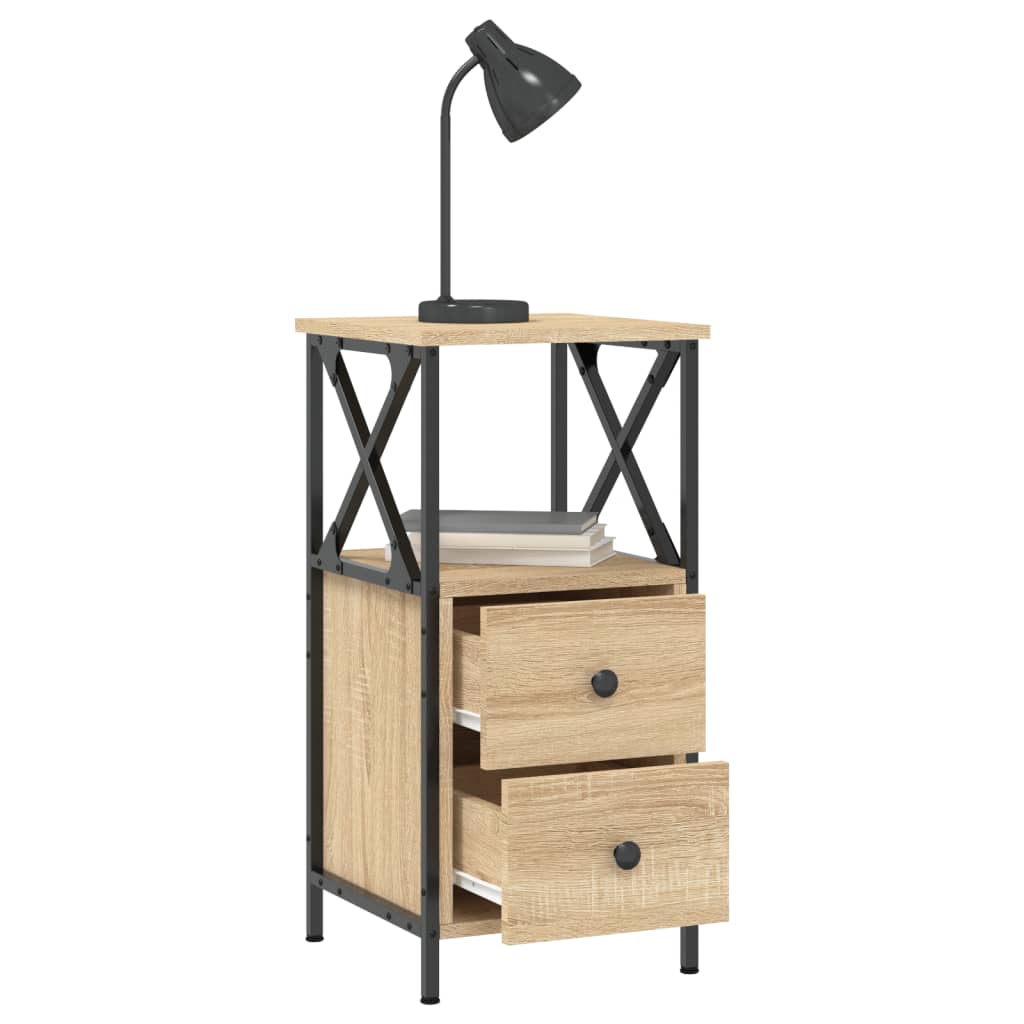 Comodini 2 pz Rovere Sonoma 34x35,5x70 cm in Legno Multistrato