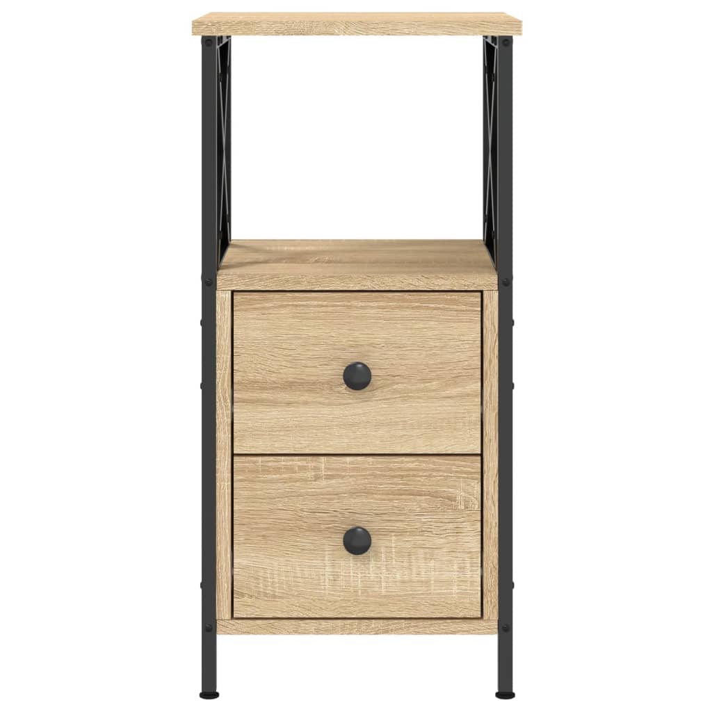 Comodini 2 pz Rovere Sonoma 34x35,5x70 cm in Legno Multistrato
