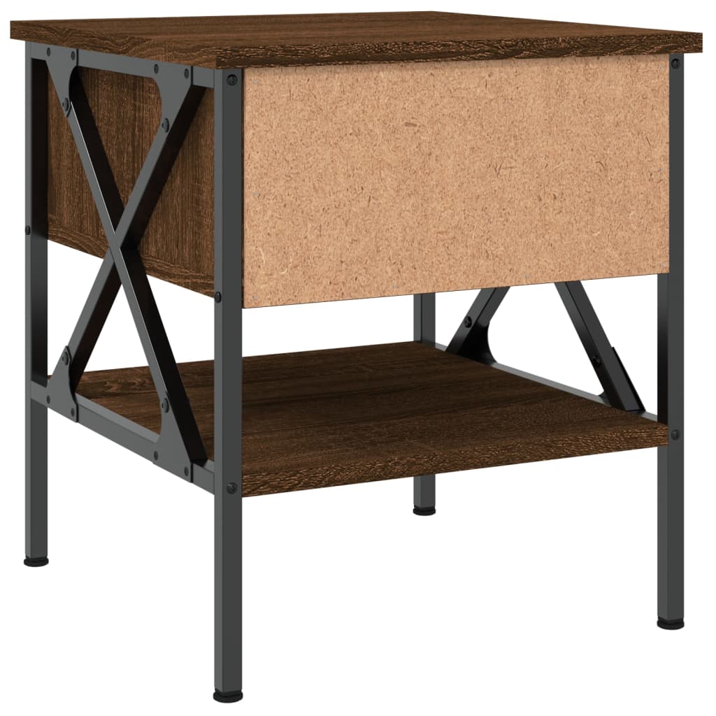 Comodini 2 pz Rovere Marrone 40x42x45 cm in Legno Multistrato