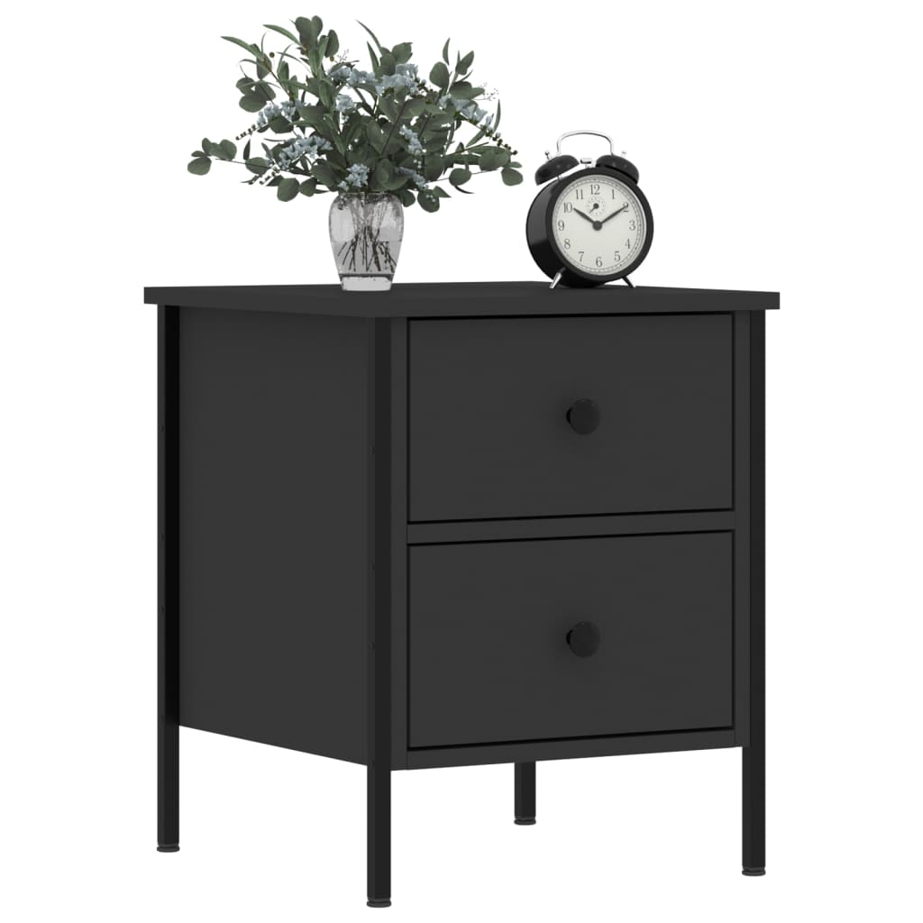 Comodini 2 pz Neri 40x42x50 cm in Legno Multistrato - homemem39