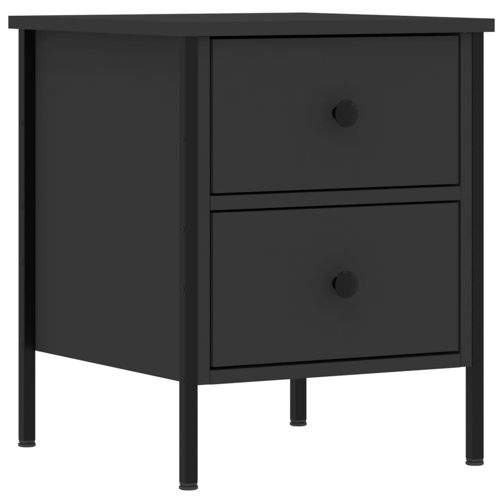 Comodini 2 pz Neri 40x42x50 cm in Legno Multistrato - homemem39