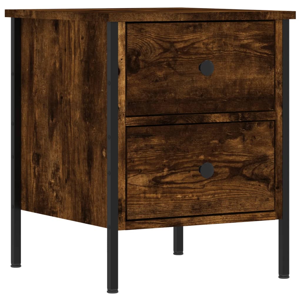 Comodini 2 pz Rovere Fumo 40x42x50 cm in Legno Multistrato