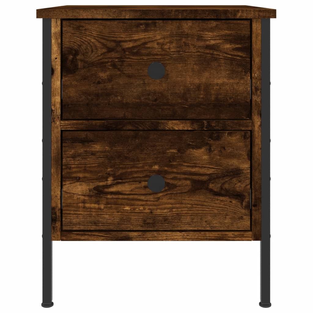 Comodini 2 pz Rovere Fumo 40x42x50 cm in Legno Multistrato