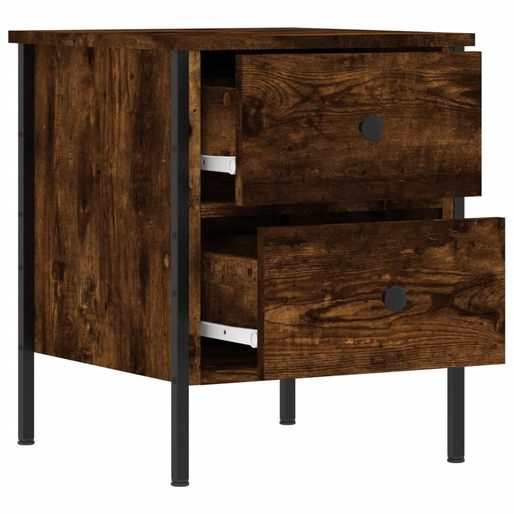 Comodini 2 pz Rovere Fumo 40x42x50 cm in Legno Multistrato